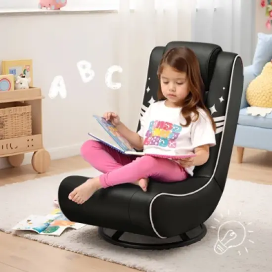 GTPLAYER Gaming Rocker, Swivel Chair, Foldable Game Chair, Breathable Leather image {1}