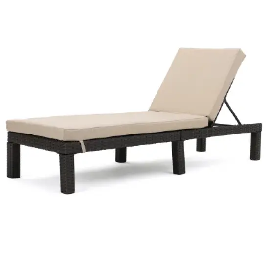 Puerta Wicker Chaise Lounge - Dark Brown - Christopher Knight Home image {6}