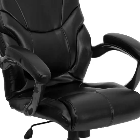Emma and Oliver High Back LeatherSoft Executive Ergonomic Office Chair-Arms image {4}