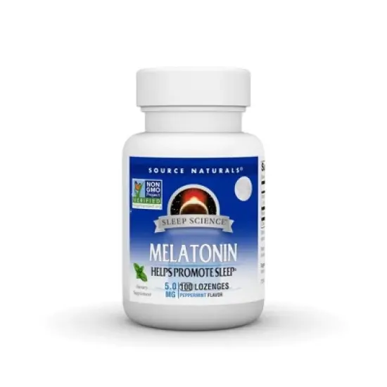 Melatonin 5mg Sublingual-Peppermint by Source Naturals, Inc.  -  100 Lozenge image {3}