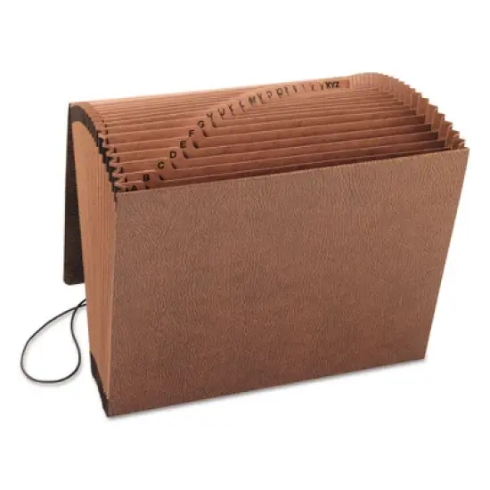 Smead TUFF Expanding Wallet, 21 Sections, Elastic Cord Closure, 1/21-Cut Tabs, Letter Size, Redrope image {1}