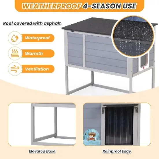 Raised Outdoor Cat House image {4}