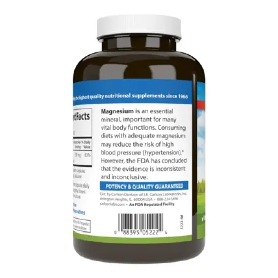 Carlson - Magnesium, 350 mg, Cardiovascular Support, Muscle Function image {1}