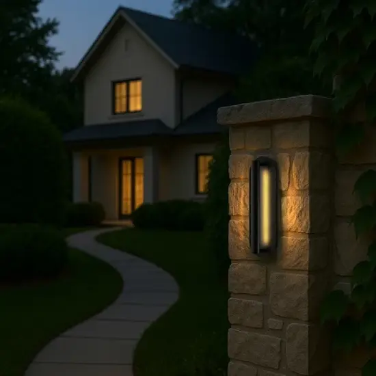 ALOADECOR H19" Oval Matte Black Integrated LED Wall Sconce with Acrylic Shade Modern Dusk to Dawn Waterproof Outdoor Wall Light for Patio image {1}