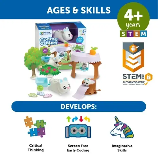 Learning Resources Coding Critters Bopper, Hip & Hop, Screen-Free Early Coding Toy For Kids, 22 Pieces, Ages 4+ image {3}