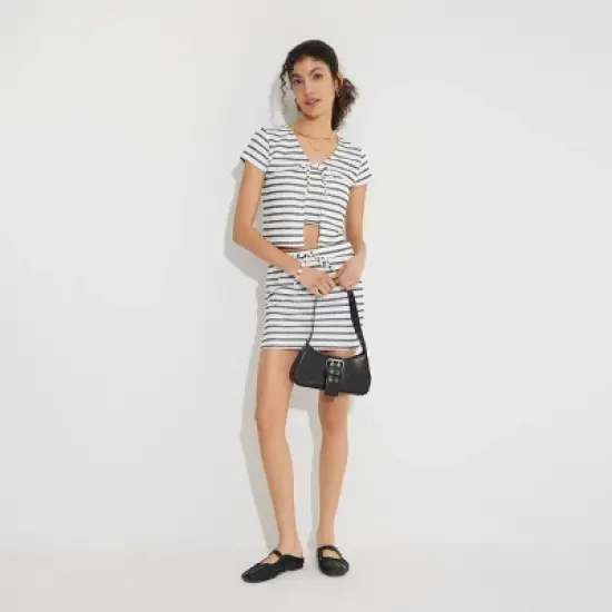 Women's Short Sleeve Jacquard Knit Tie-Front Top - Wild Fable&trade; image {2}