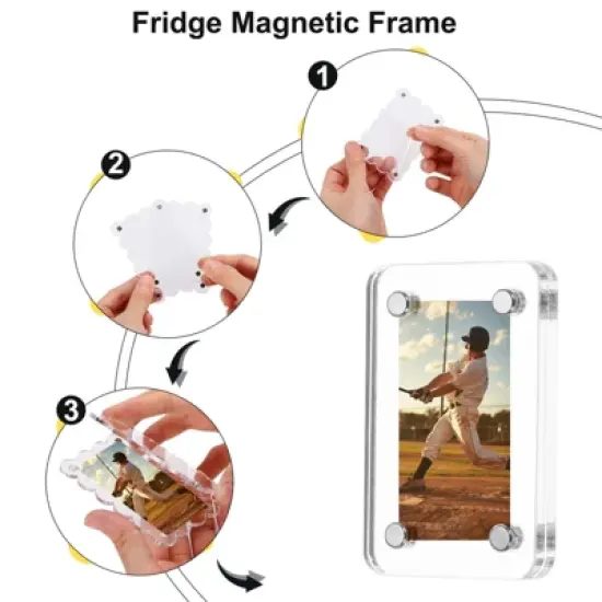 Unique Bargains Double Sided Fujifilm Mini Picture Acrylic Fridge Magnetic Frames 5 Pcs image {2}