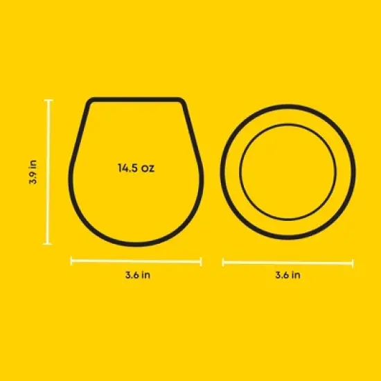 JoyJolt Spirits Stemless Wine Glasses for White or Red Wine - Set of 4 -15-Ounces image {6}