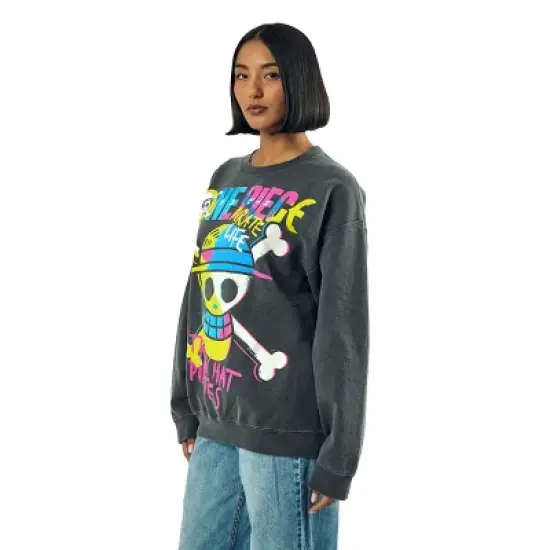 One Piece King Of The Pirates Adult Unisex Potassium Washed Crew Neck Long Sleeve Sweatshirt image {5}