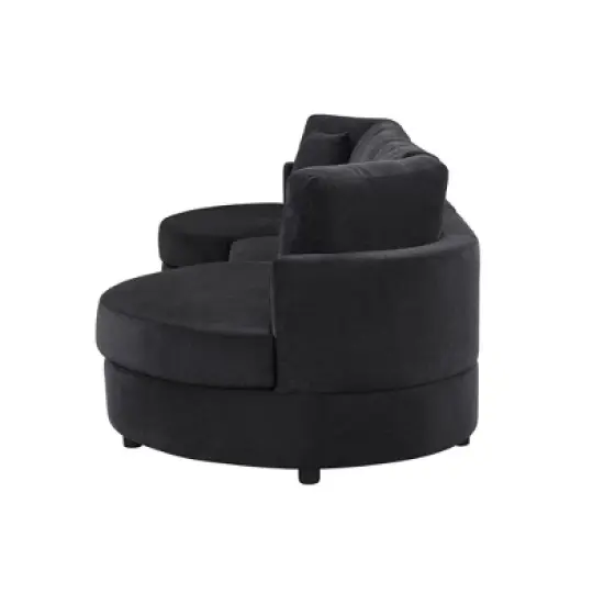 Christopher Knight Home Baldum Modern 3-Seater 129" Chenille Upholstered Sofa with Curved Design and Thick Cushions image {5}