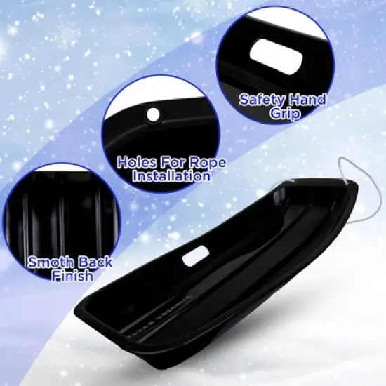 Slippery Racer Downhill Sprinter Flexible Kids Toddler Plastic Cold-Resistant Toboggan Snow Sled with Pull Rope and Handles -35 Inch- (2 Pack) image {3}