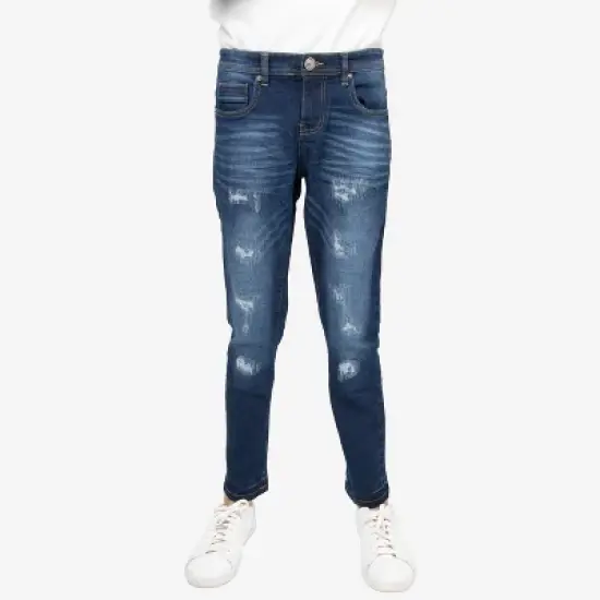 X RAY Boy's Heavy Rips Repaired Jeans image {16}