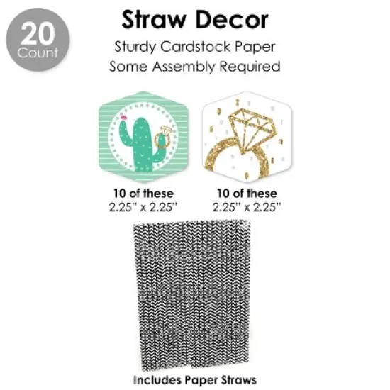 Big Dot of Happiness Final Fiesta - Last Fiesta Bachelorette Party Favors and Cupcake Kit - Fabulous Favor Party Pack - 100 Pieces image {6}