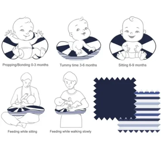 Bacati - 3 pc Little Sailor Hugster Feeding & Infant Support Nursing Pillow image {4}