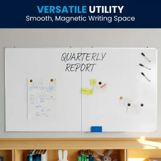 Flash Furniture HERCULES Commercial Whiteboard, Aluminum Magnetic Dry Erase Board with Wall Mount, Marker Tray, Eraser, 3 Markers, 6 Magnets image {8}