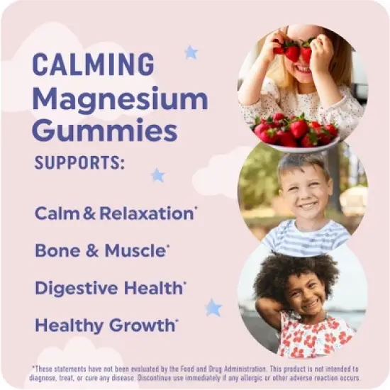Magnesium Calming Gummies For Kids, Calming Supplement with Chamomile & Lemon Balm for Kids Sleep, MAV Nutrition, 60ct image {1}
