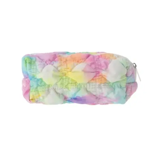 Unique Bargains Ruffled Cloud Rainbow Bubble Grid Makeup Bag 1 Pc image {5}