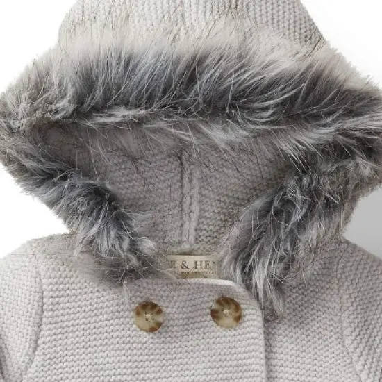 Hope & Henry Baby Faux Fur Hooded Sweater Set image {1}