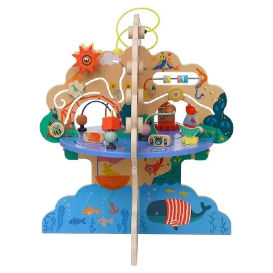 Manhattan Toy Playground Adventure Wooden Toddler Activity Center with Gliders, Abacus Track, Spinners, Spring Toys and Bead Runs image {1}