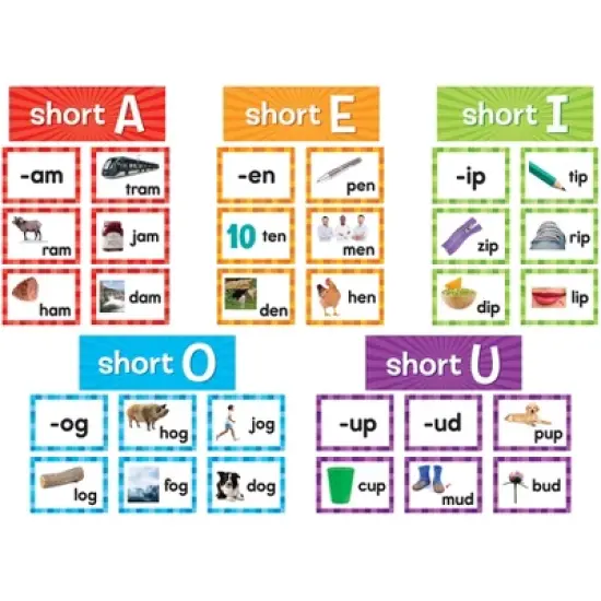 Teacher Created Resources&reg; Short Vowels Pocket Chart Cards, 205 Pieces image {1}