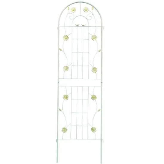 Lirago 4 Pack Metal Garden Trellis Rustproof Climbing Plant Support for Outdoor Flowers Vines Vegetables White Powder Coated 71"H x 19.7"W x 1"D image {5}