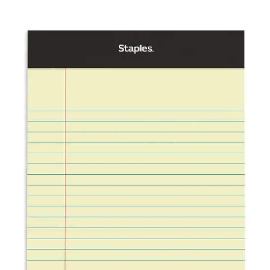 Staples Notepads 5" x 8" Narrow Canary 100 Sh./Pad 6 Pads/PK (35715-CC) 398212 image {5}