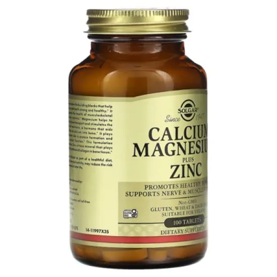 Solgar Calcium Magnesium Plus Zinc , 100 Tablets image {3}