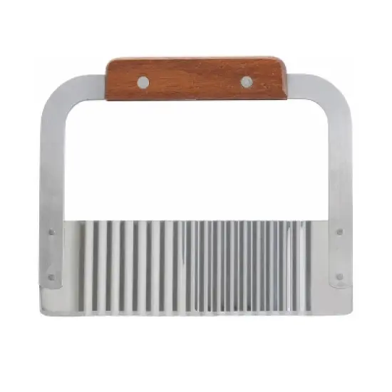 Winco Crinkle Cutter Serrator with Wooden Handle, Stainless Steel, 7" image {3}