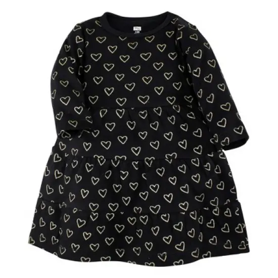 Hudson Baby Girl Cotton Dresses, Leopard Gold Heart image {3}