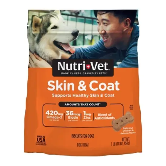 Nutri-Vet Skin and Coat Sweet Potato Flavor Vitamins and Supplements Biscuit for Dogs - 16oz/28ct image {5}