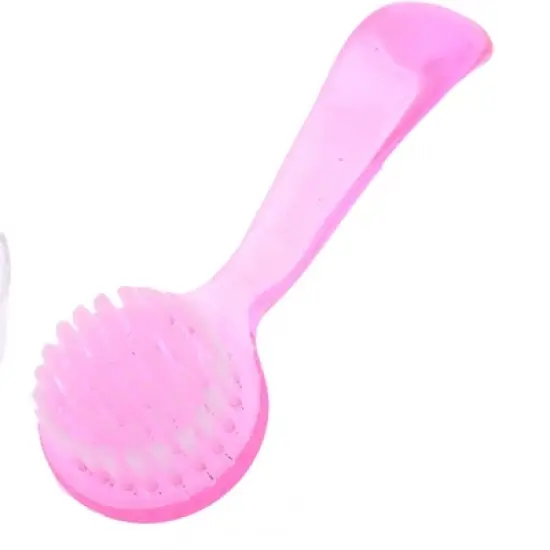 Unique Bargains Plastic Soft Bristles Compact Size Face Cleaning Brush Pink image {4}