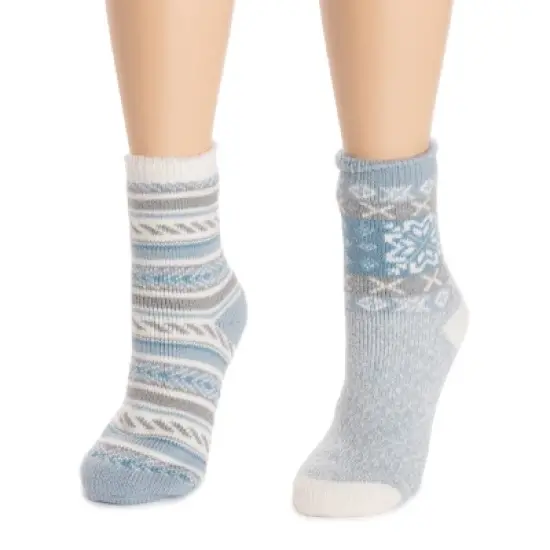 MUK LUKS Women's 2 Pair Pack Heat Retainer Crew Socks image {4}