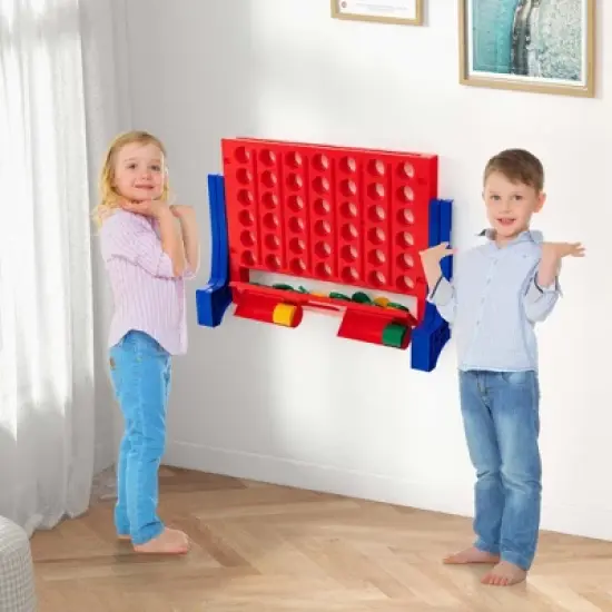 Costway Wall Mounted or Tabletop Giant 4 in a Row Jumbo 4-to-Score Connect Game Set Blue\Red\Green\Orange image {3}
