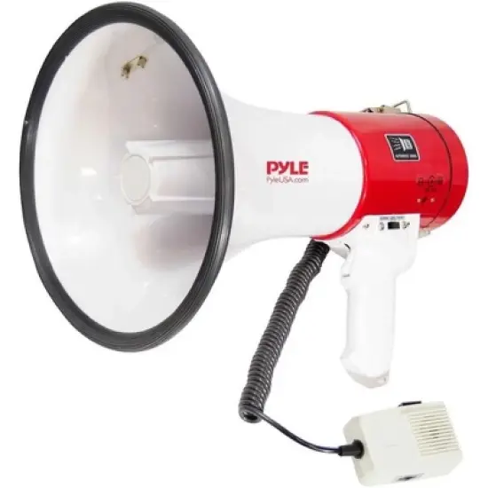 Megaphone with Talk & Siren Modes for Events + USB/MP3 Reader, Aux Input, 50W Power image {7}
