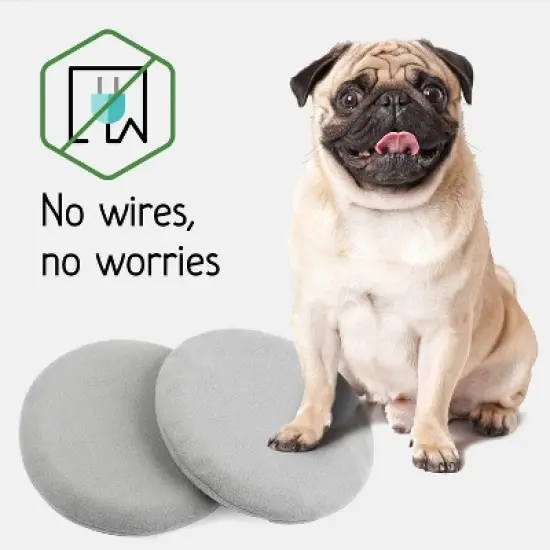 Evergreen Pet Supplies [2 Pack] 9" Round Microwave Pet Heating Pad for Hours of Soothing Warmth - Easy Clean Warming Disc with Washable Cover image {4}