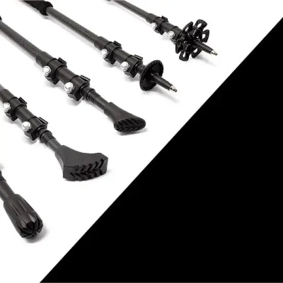 Effekt Manufaktur Carbon Trekking Poles Adjustable with Cork Grip & Bag - Black image {2}