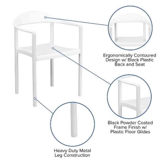 Flash Furniture HERCULES Series 1000 lb. Capacity Plastic Cafe Stack Chair image {2}