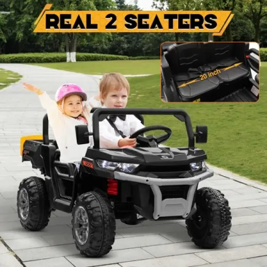JOYRACER 24V Kids Ride on UTV with Remote Control, 2 Seater 2x200W Ride on Dump Truck For Big Kids image {4}