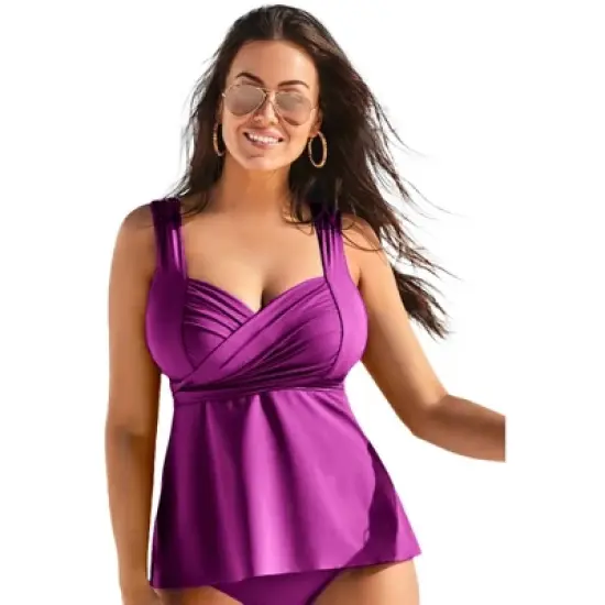 Swimsuits for All Women&rsquo;s Plus Size Sweetheart Wrap Tankini Top image {7}