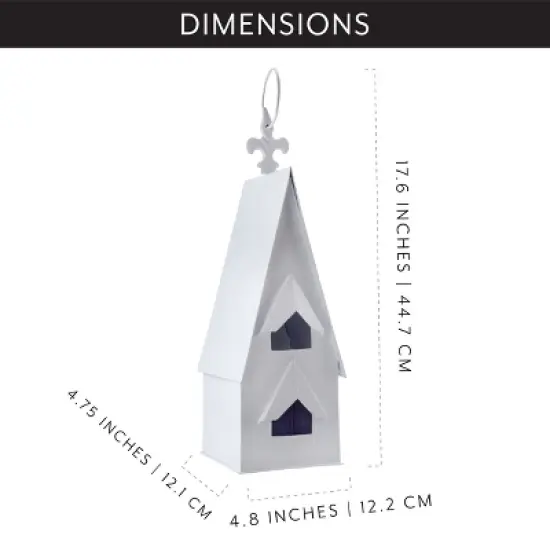 AuldHome Design White Enamel Coated Decorative Birdhouse; Farmhouse Birdhouse for Indoors or Outdoors image {1}