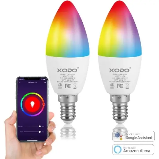 XODO LB4 Smart WIFI A19Dimmable Candelabra Light Bulb, Alexa / Google image {1}