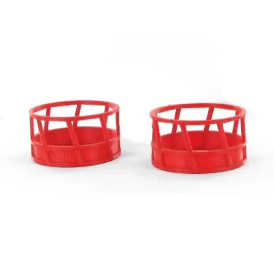3D to Scale 1/64 2 Pack of 3D Printed Red Plastic Hay Feeders 64-300-R image {1}