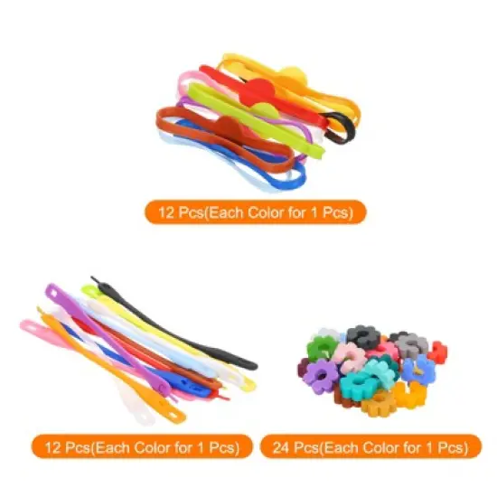 Unique Bargains Silicone Comfortable to touch Bright colors Soft and lightweight Wine Glass Markers 48 Pcs image {3}