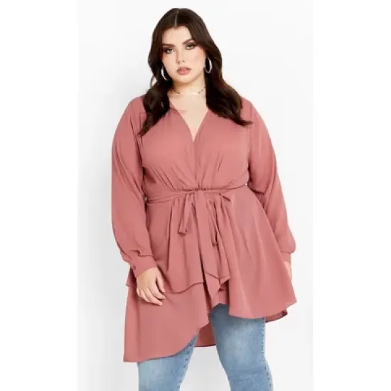 Women's Plus Size Shibara Top - Papaya | CITY CHIC image {5}
