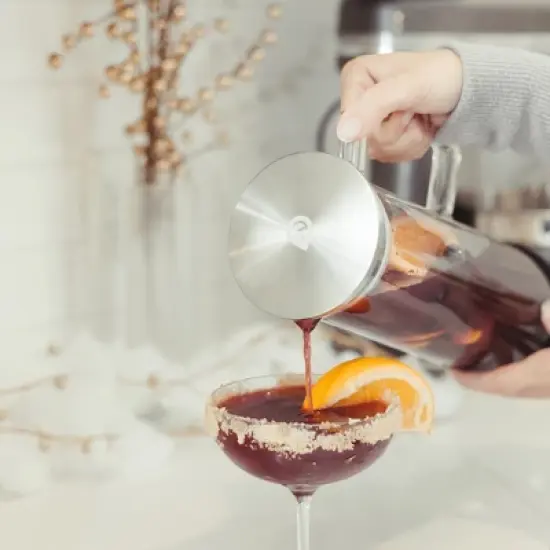 GROSCHE BALI Iced Tea & Infused Water Pitcher with Stainless Steel Infuser Lid, Sangria Pitcher, 50 fl oz. Capacity. image {4}