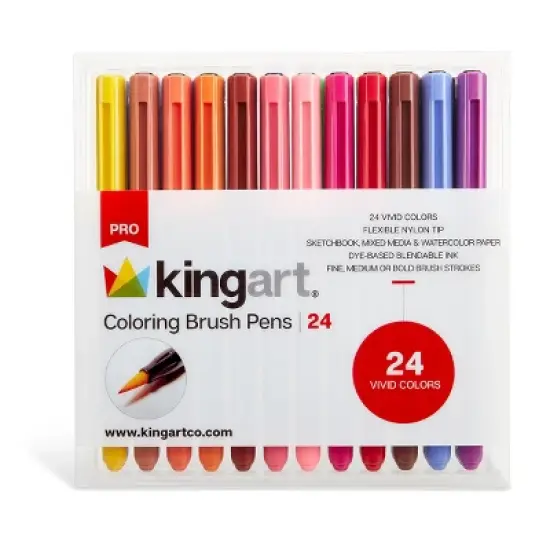KINGART PRO Coloring Brush Pens 24 Colors image {6}