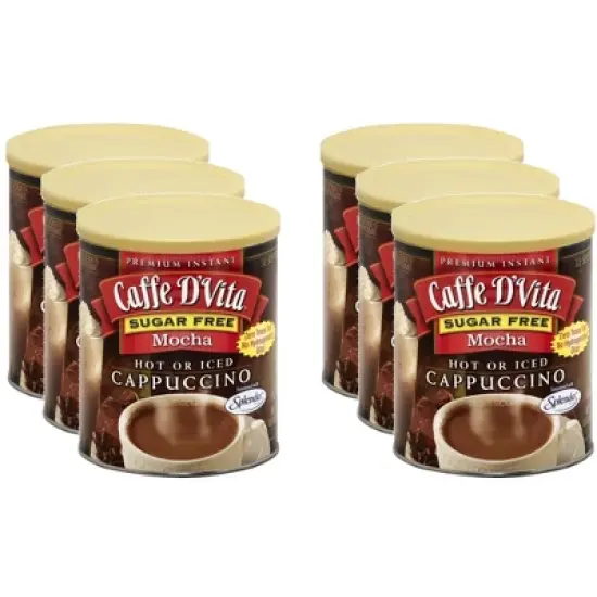Cafee D Vita Cappuccino Sugar Free Mocha - Pack of 6 - 8.5 oz image {2}