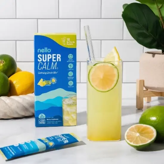 Nello Supercalm Calming Drink Mix Supplement Powder - Lemon Lime - 10ct image {1}