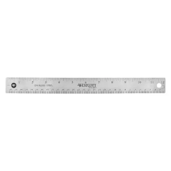 Westcott&reg; 12" Stainless Steel Office Ruler With Non Slip Cork Base image {5}