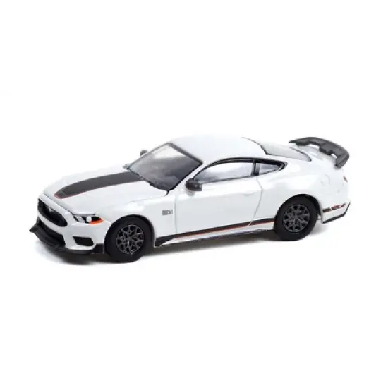 Greenlight 1/64 2021 Ford Mustang Mach 1 VIN 001 Lot 3005, Jet Gray, Barrett Jackson Scottsdale Ed Series 8, 37240-F image {1}